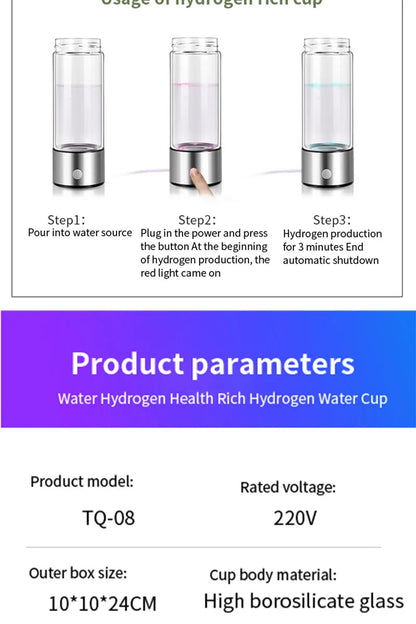 Hydrogen-Rich Water Bottle